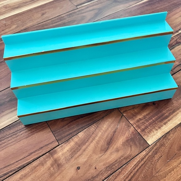 Pottery Barn Turquoise Polka Dot Desk Storage Organizer Nail Paint Makeup Oils - Picture 2 of 8